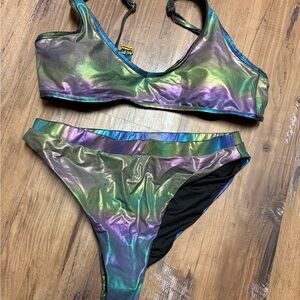 Multicolor Iridescent Bikini Set
